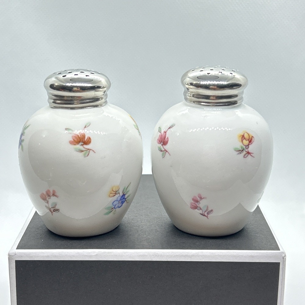 Vintage Floral Mini Salt N Pepper Shakers Gerold Porzellan Bavaria Set Flowers